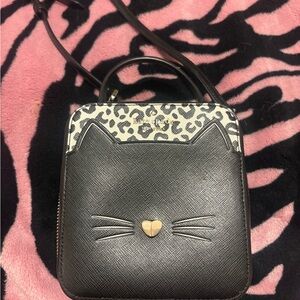 Kate Spade Black and Cream Cat Crossbody Bag